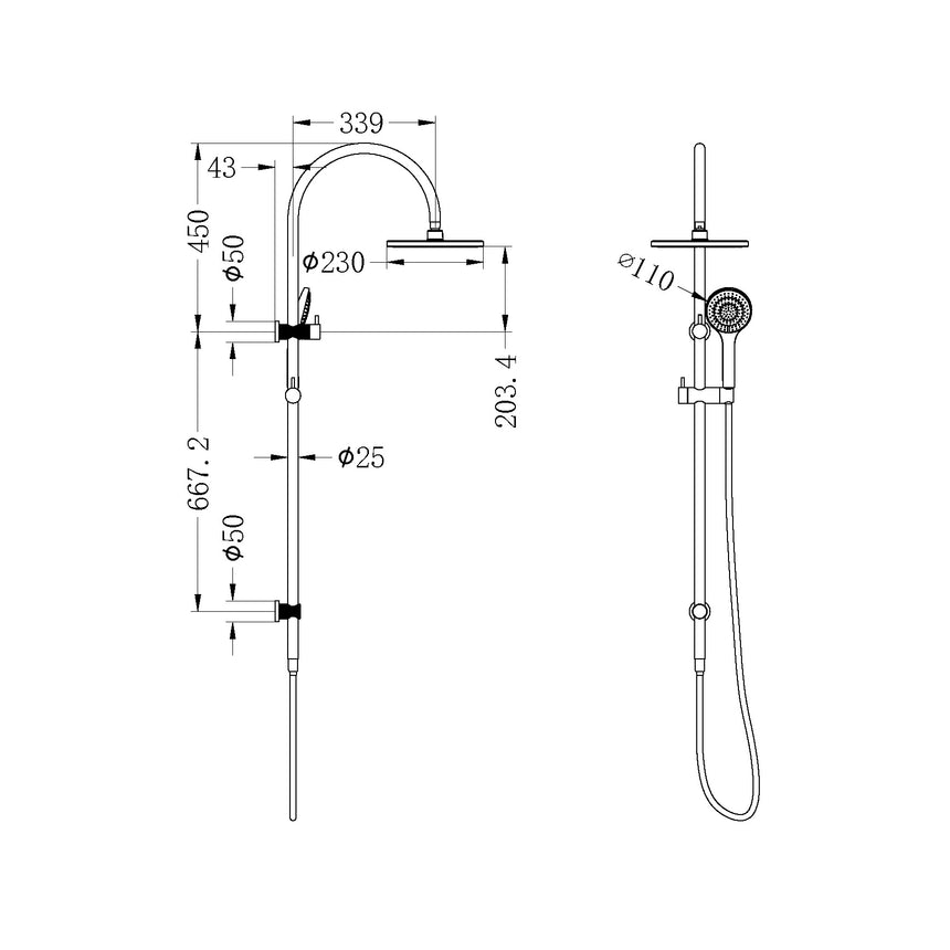 Nero Opal Shower Set With Air Shower Brushed Nickel Shower Nero