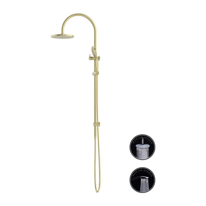 Nero Opal Shower Set With Air Shower Brushed Yellow Gold Shower Nero