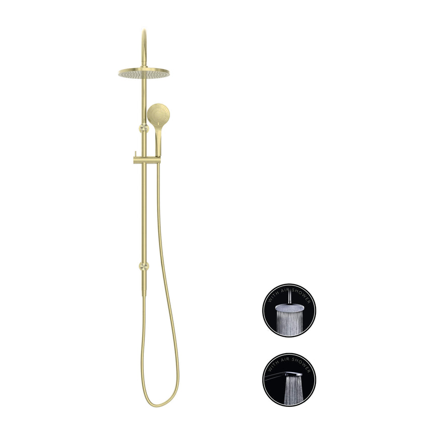 Nero Opal Shower Set With Air Shower Brushed Yellow Gold Shower Nero
