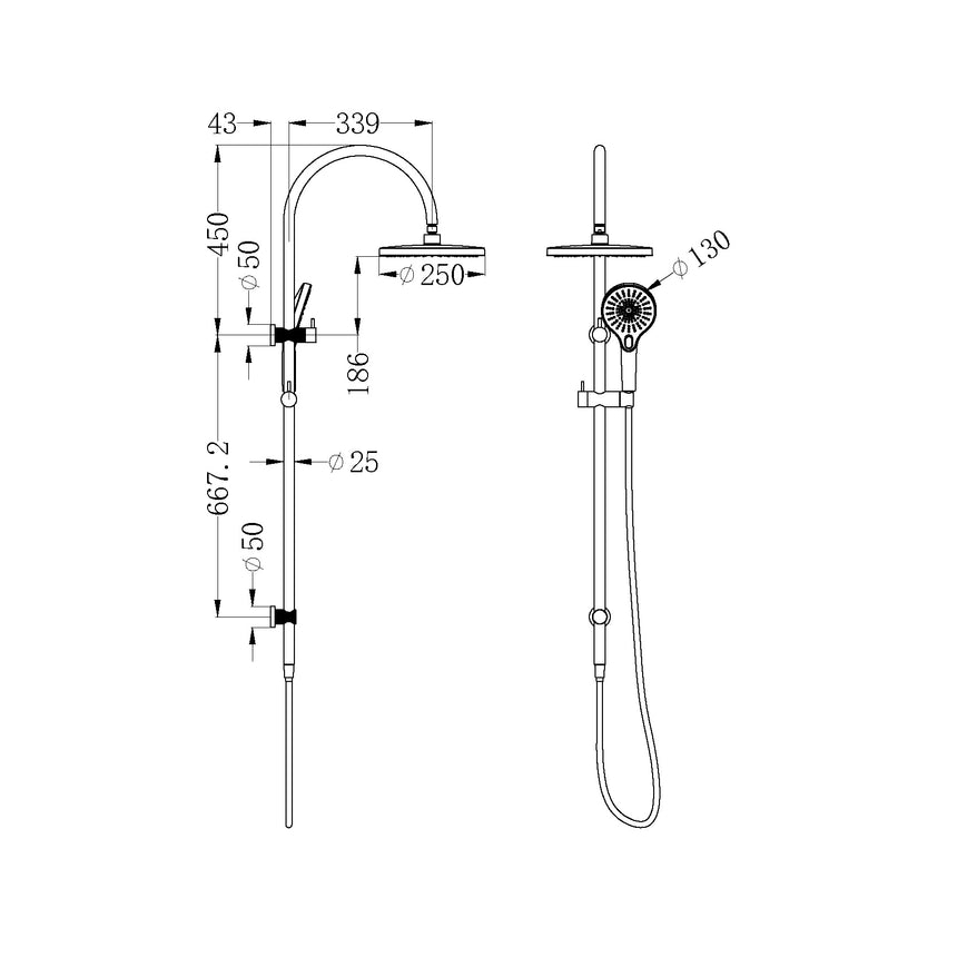 Nero Opal Shower Set Graphite Shower Nero