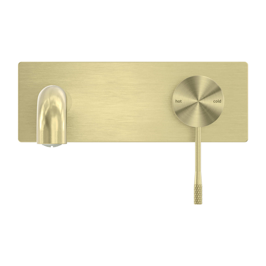 Nero Opal Square Wall Basin/Bath Mixer Brushed Yellow Gold Tapware Nero