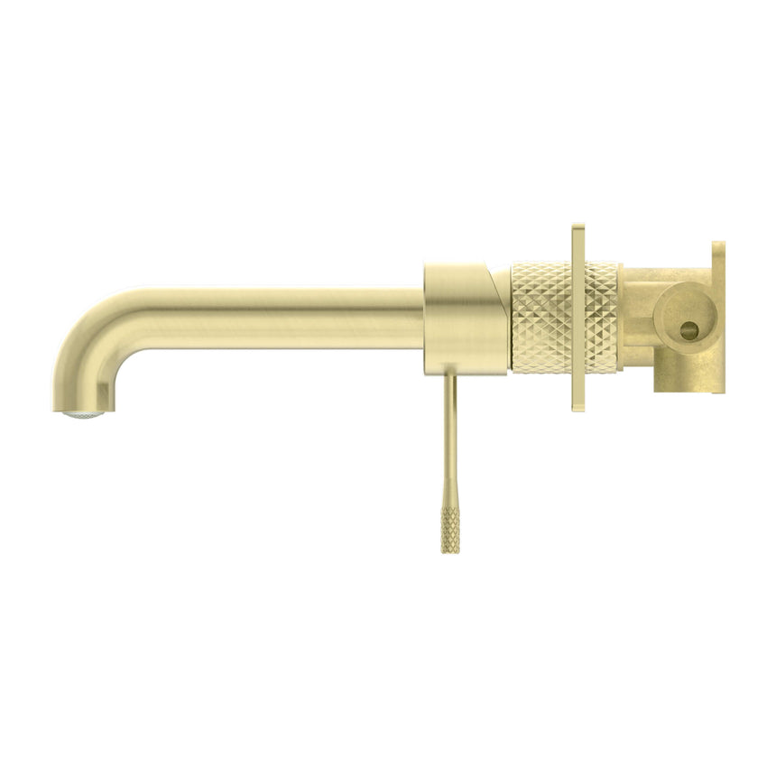 Nero Opal Square Wall Basin/Bath Mixer Brushed Yellow Gold Tapware Nero