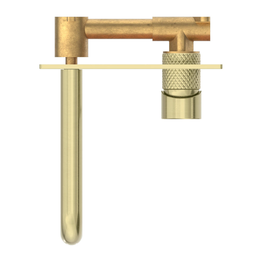 Nero Opal Square Wall Basin/Bath Mixer Brushed Yellow Gold Tapware Nero