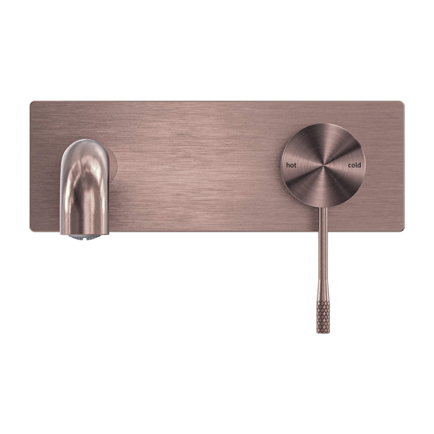 Nero Opal Square Wall Basin/Bath Mixer Brushed Bronze Tapware Nero