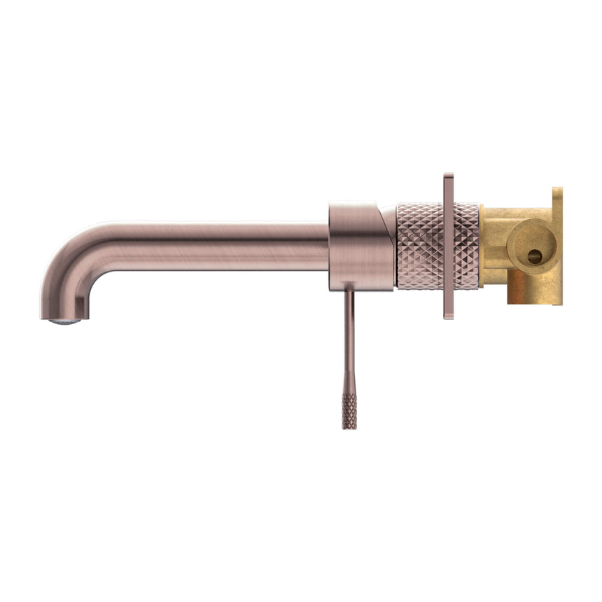 Nero Opal Square Wall Basin/Bath Mixer Brushed Bronze Tapware Nero