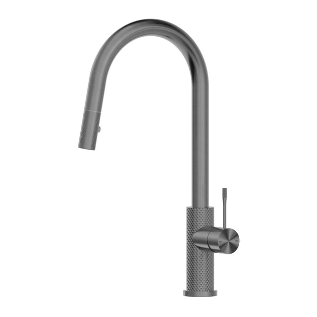 Nero Opal Pull Out Sink Mixer With Veige Spray Function Graphite Tapware Nero