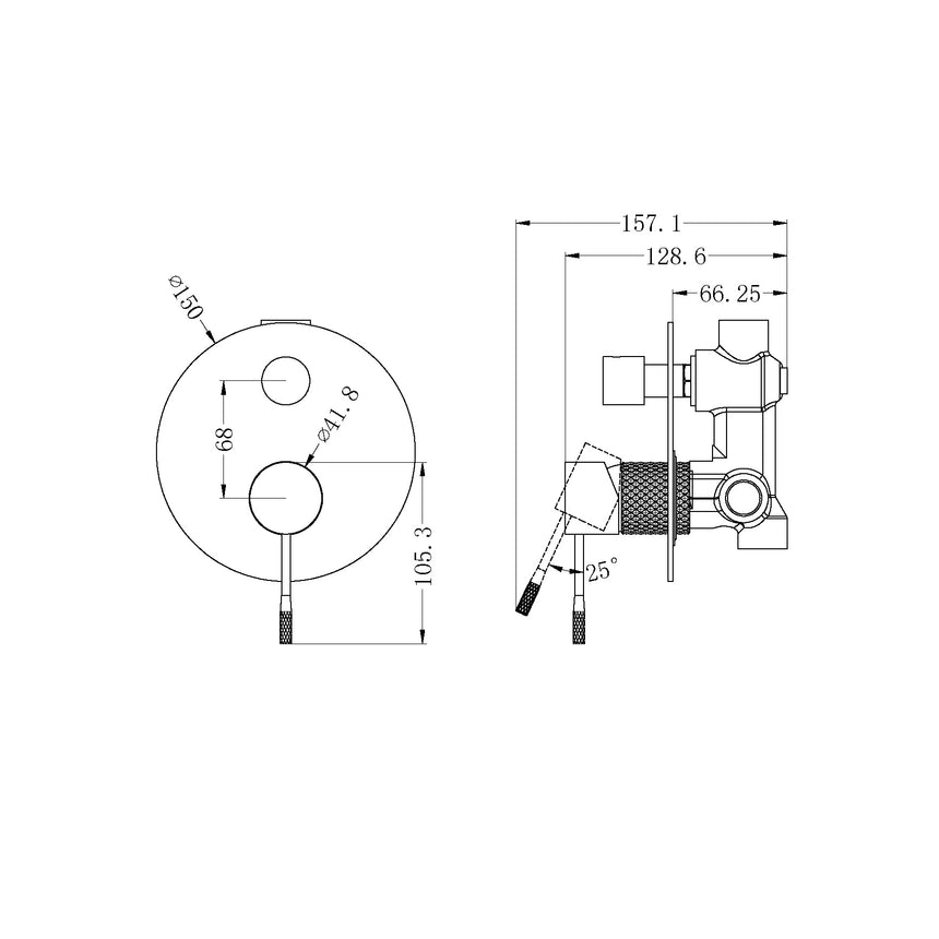 Nero Opal Shower Mixer With Divertor Graphite Shower Nero
