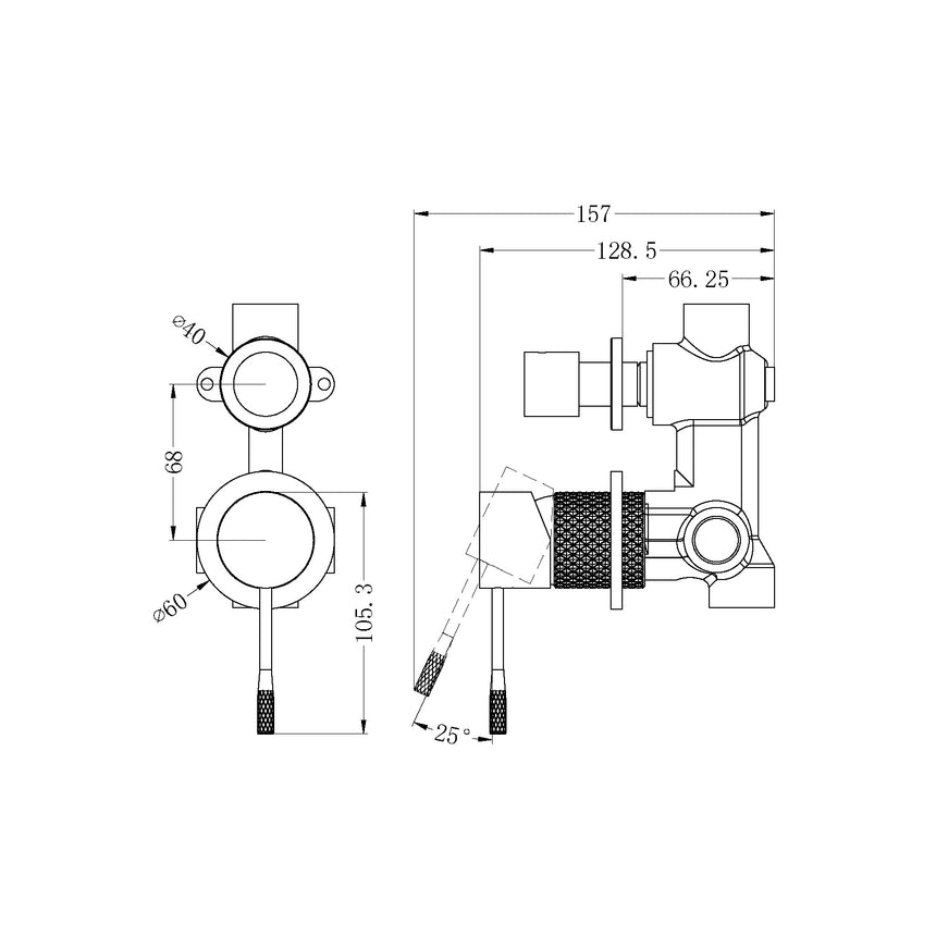 Nero Opal Shower Mixer With Divertor Separate Plate Brushed Yellow Gold Shower Nero