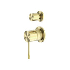 Nero Opal Shower Mixer With Divertor Separate Plate Brushed Yellow Gold