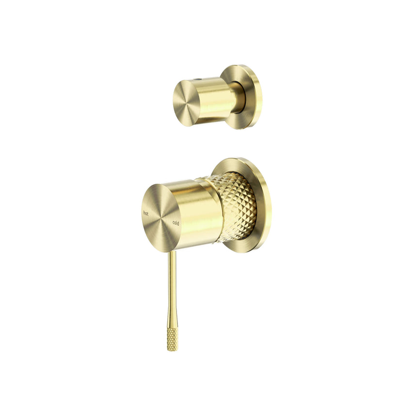 Nero Opal Shower Mixer With Divertor Separate Plate Brushed Yellow Gold Shower Nero