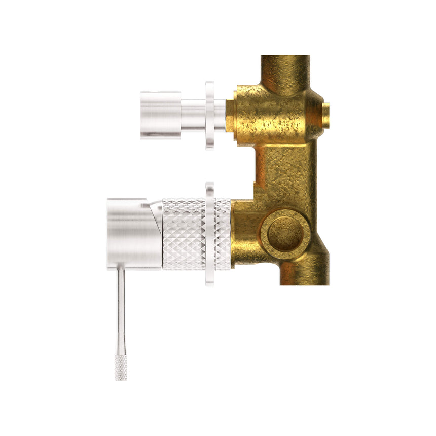 Nero Opal Shower Mixer With Divertor Separate Plate Brushed Nickel Shower Nero