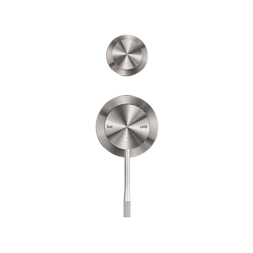 Nero Opal Shower Mixer With Divertor Separate Plate Brushed Nickel Shower Nero