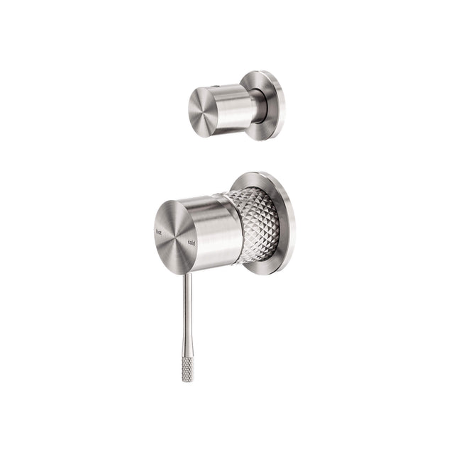 Nero Opal Shower Mixer With Divertor Separate Plate Brushed Nickel Shower Nero