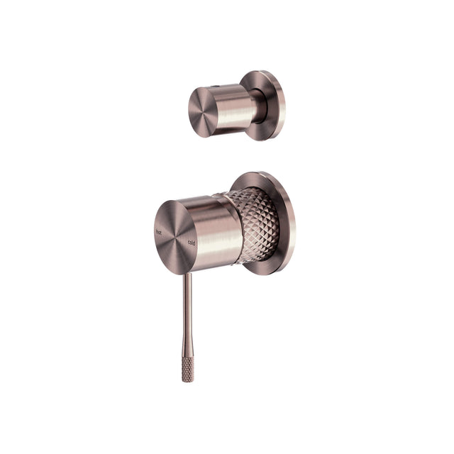 Nero Opal Shower Mixer With Divertor Separate Plate Brushed Bronze Shower Nero