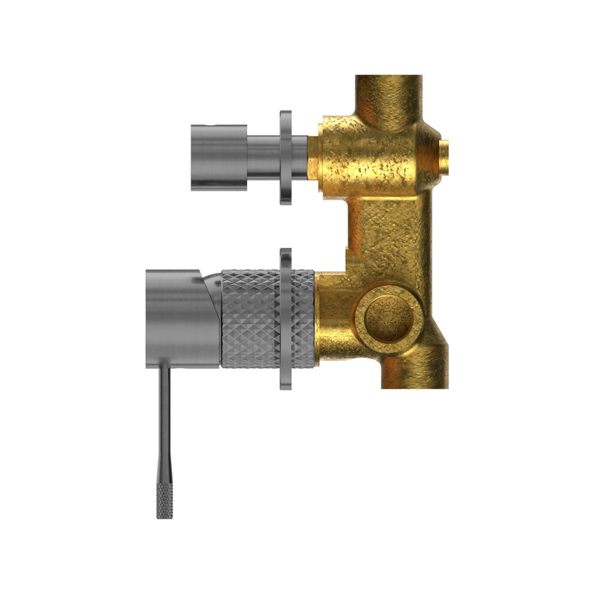Nero Opal Shower Mixer With Divertor Separate Plate Graphite Shower Nero