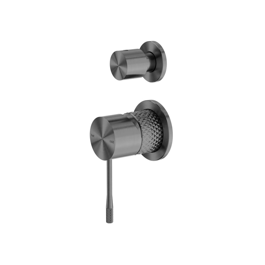 Nero Opal Shower Mixer With Divertor Separate Plate Graphite Shower Nero