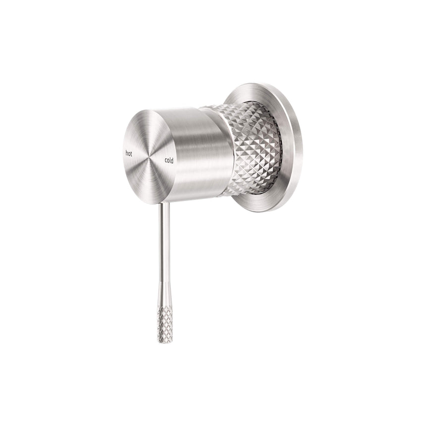 Nero Opal Shower Mixer With 60mm Plate Brushed Nickel Shower Nero