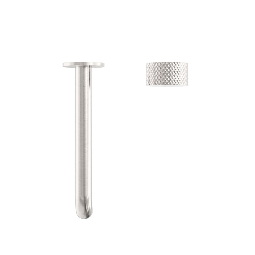 Nero Opal Progressive Wall Basin Set 230mm Spout Brushed Nickel Tapware Nero