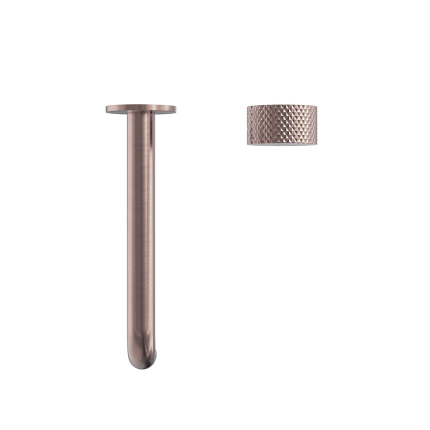 Nero Opal Progressive Wall Basin Set 230mm Spout Brushed Bronze Tapware Nero