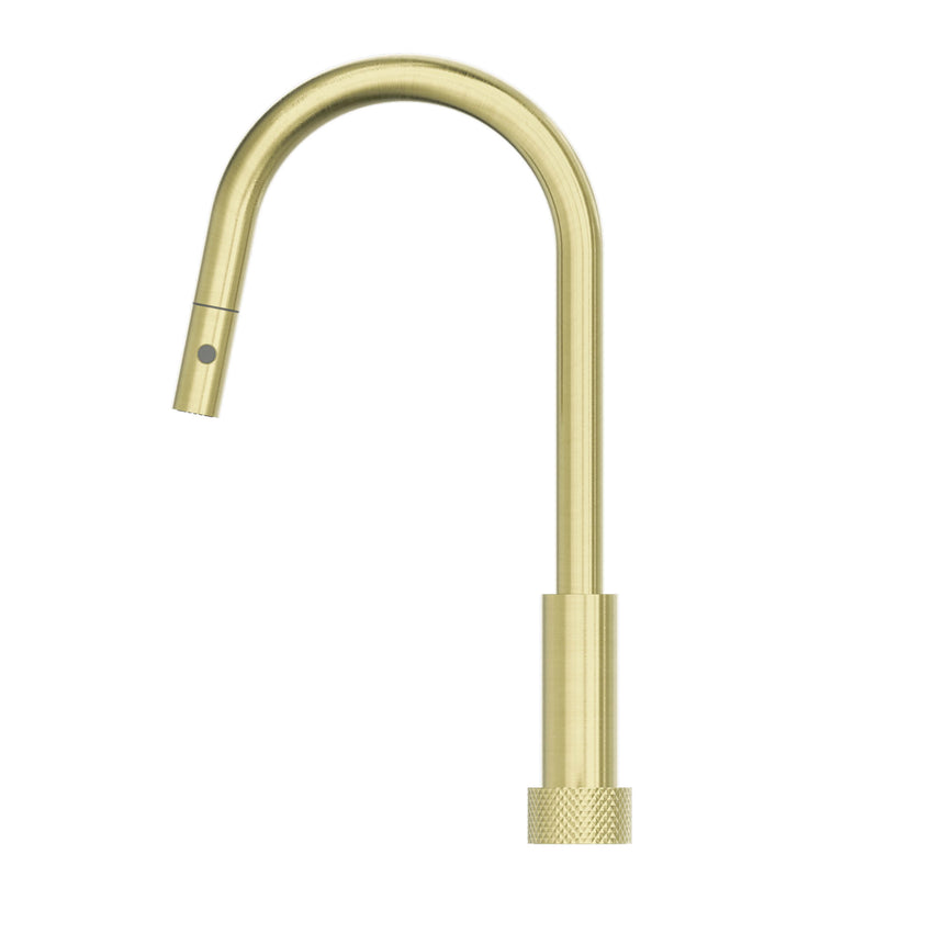 Nero Opal Progressive Pull Out Kitchen Set Brushed Yellow Gold Tapware Nero