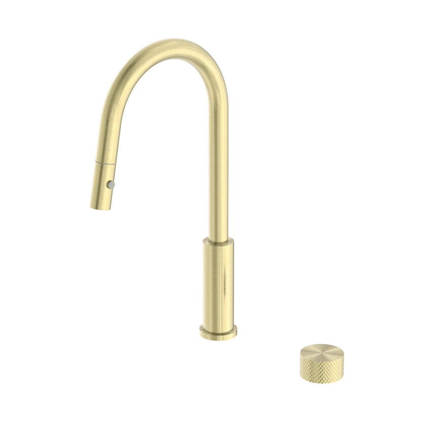 Nero Opal Progressive Pull Out Kitchen Set Brushed Yellow Gold Tapware Nero