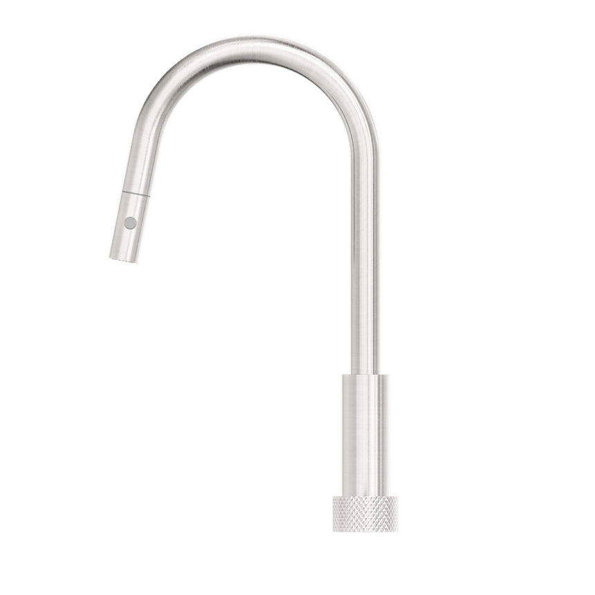 Nero Opal Progressive Pull Out Kitchen Set Brushed Nickel Tapware Nero