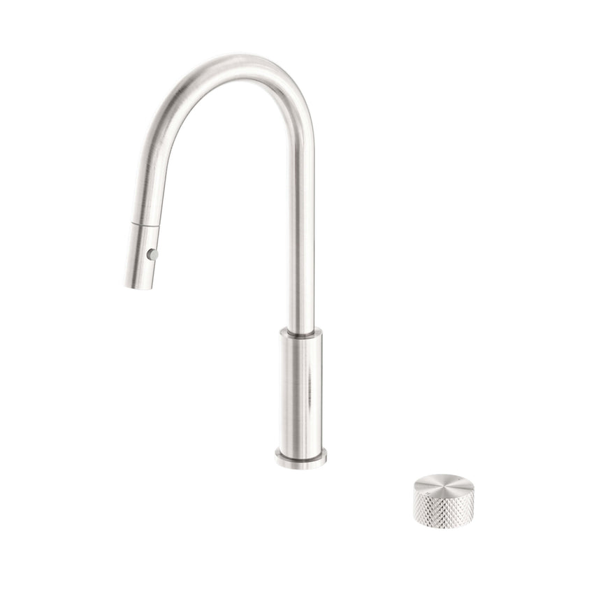 Nero Opal Progressive Pull Out Kitchen Set Brushed Nickel Tapware Nero