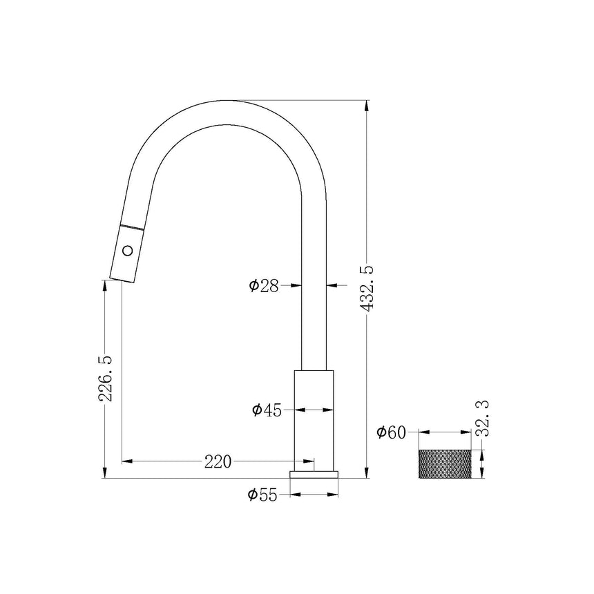 Nero Opal Progressive Pull Out Kitchen Set Graphite Tapware Nero