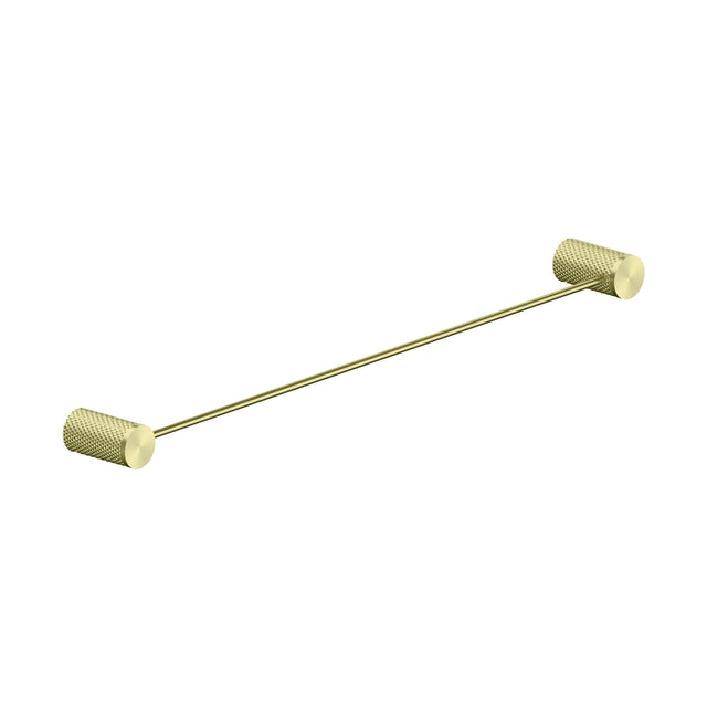 Nero Opal Single Towel Rail 600mm Brushed Yellow Gold Bathroom Accessories Nero