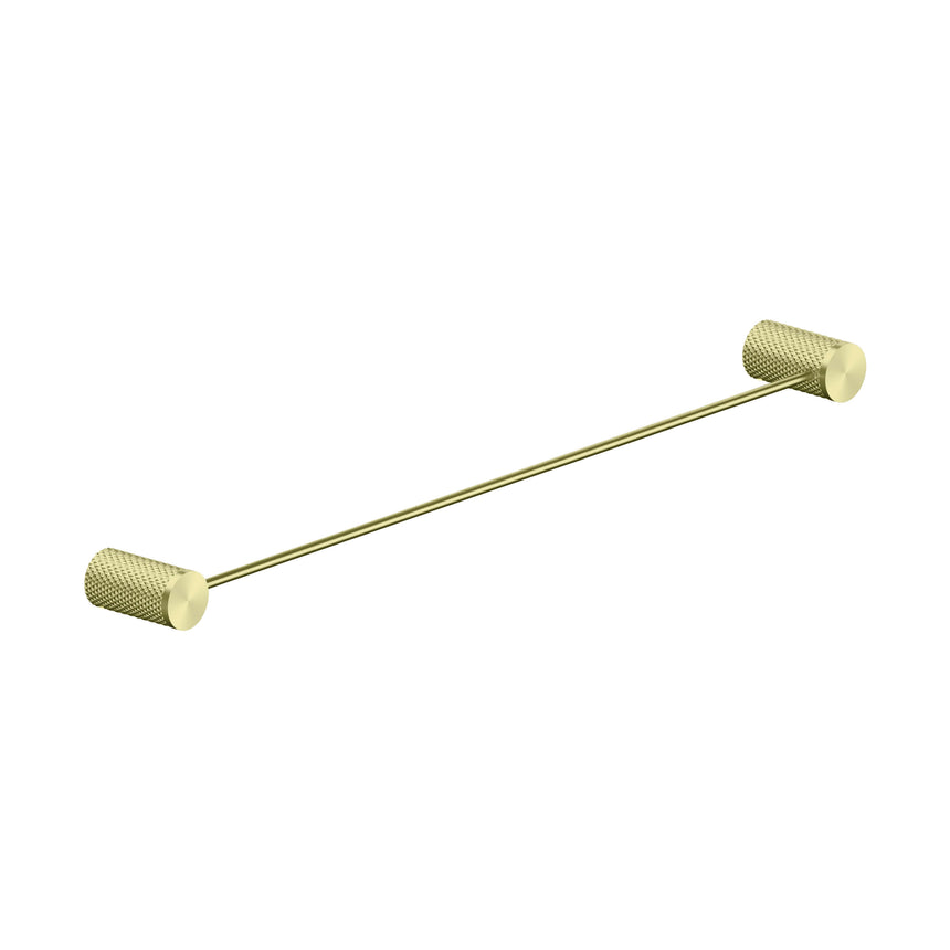Nero Opal Single Towel Rail 600mm Brushed Yellow Gold Bathroom Accessories Nero