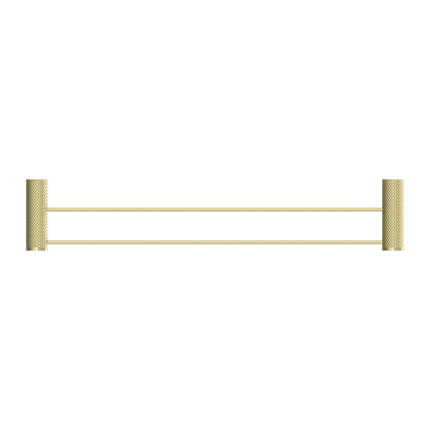 Nero Opal Double Towel Rail 600mm Brushed Yellow Gold Bathroom Accessories Nero