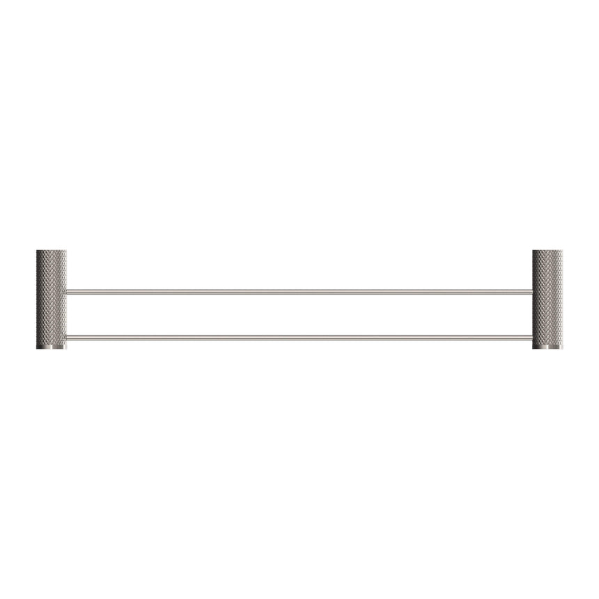 Nero Opal Double Towel Rail 600mm Brushed Nickel Bathroom Accessories Nero