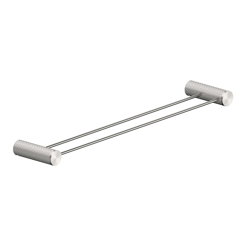 Nero Opal Double Towel Rail 600mm Brushed Nickel Bathroom Accessories Nero