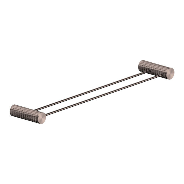 Nero Opal Double Towel Rail 600mm Brushed Bronze Bathroom Accessories Nero