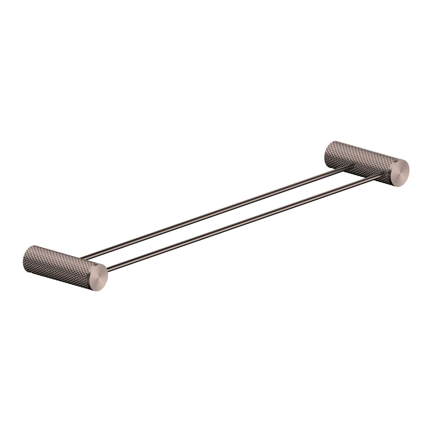 Nero Opal Double Towel Rail 600mm Brushed Bronze Bathroom Accessories Nero