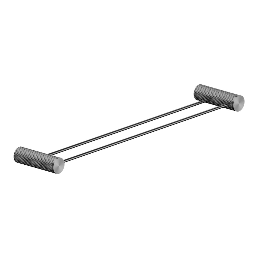 Nero Opal Double Towel Rail 600mm Graphite Bathroom Accessories Nero