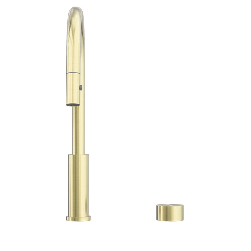 Nero Kara Progressive Pull Out Kitchen Set Brushed Yellow Gold Tapware Nero
