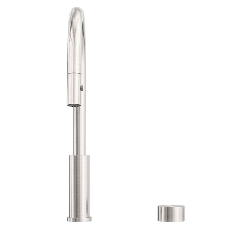 Nero Kara Progressive Pull Out Kitchen Set Brushed Nickel Tapware Nero