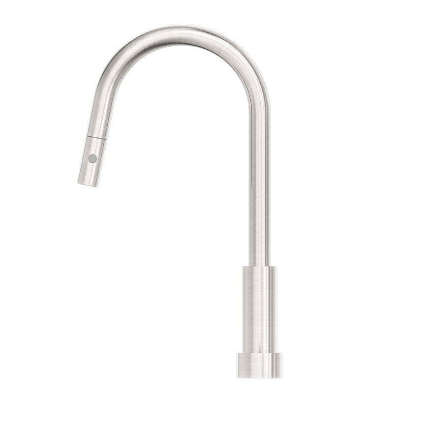 Nero Kara Progressive Pull Out Kitchen Set Brushed Nickel Tapware Nero
