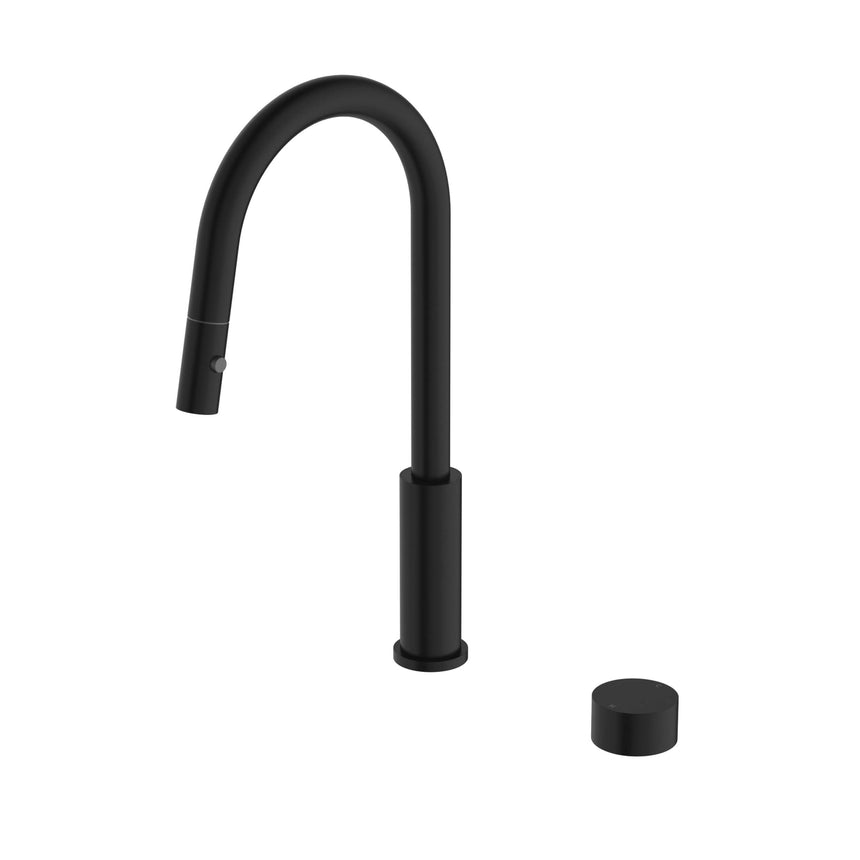 Nero Kara Progressive Pull Out Kitchen Set Matte Black Tapware Nero