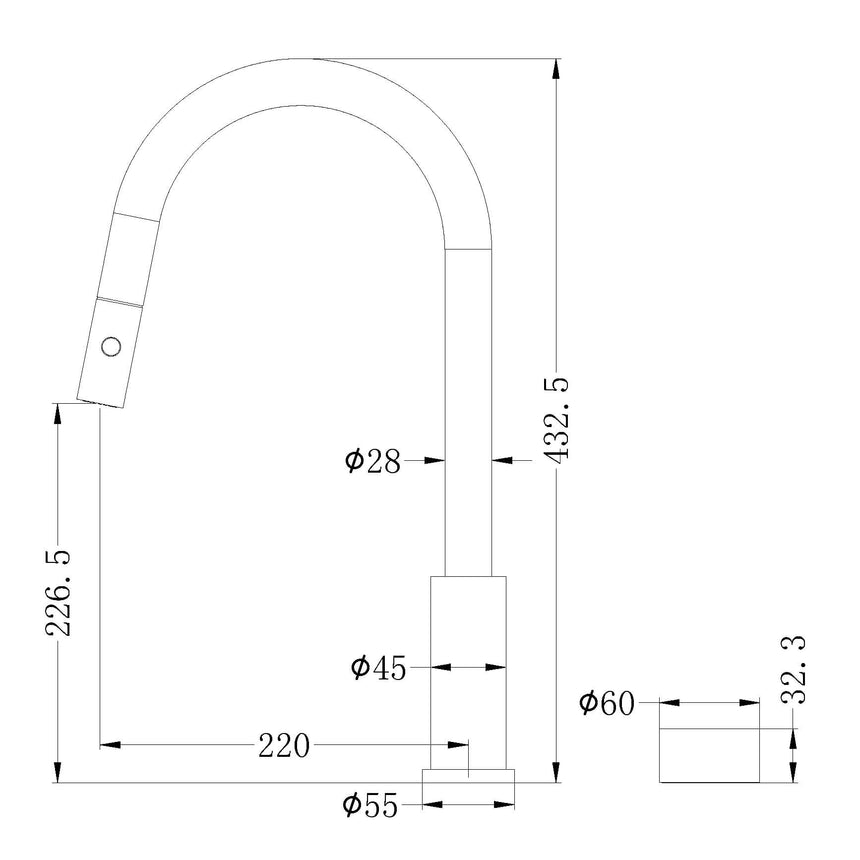 Nero Kara Progressive Pull Out Kitchen Set Matte Black Tapware Nero