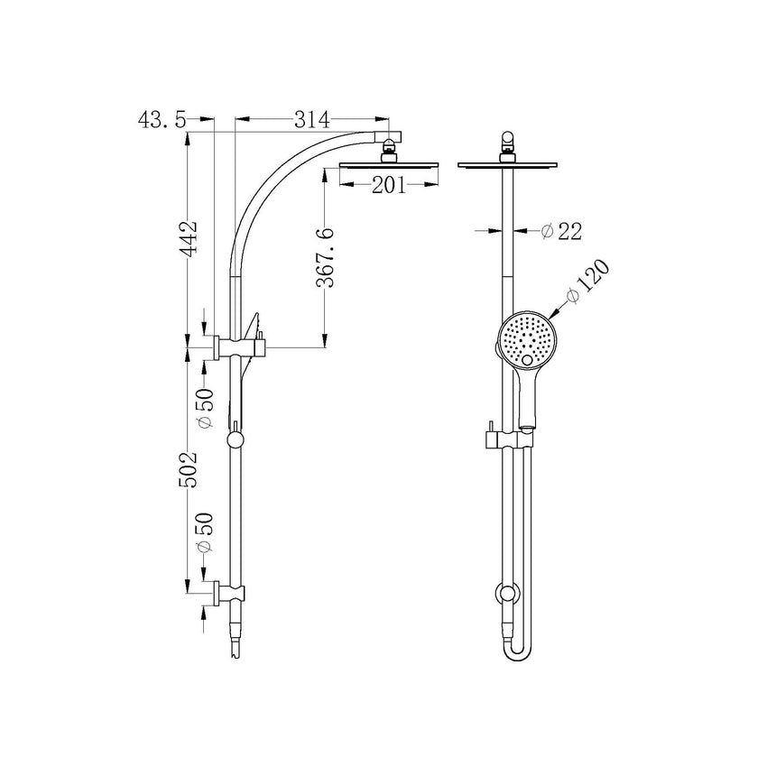 Nero Dolce Shower Set Matte Black Shower Nero
