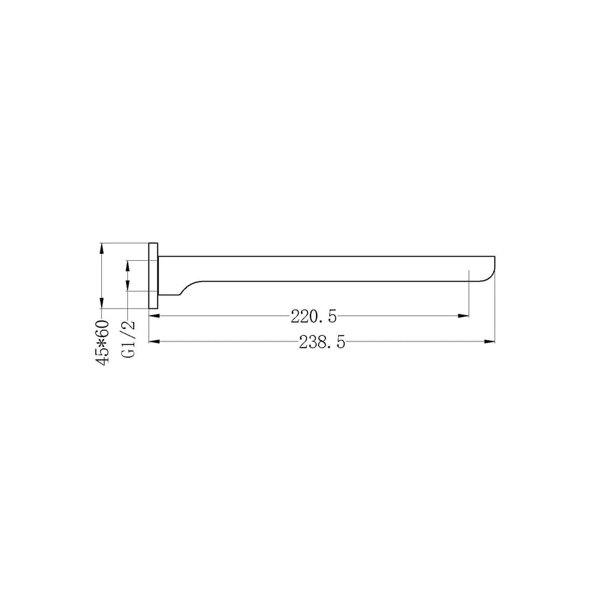 Nero Celia Astra Bath/Basin Spout Brushed Nickel Bath Spout Nero