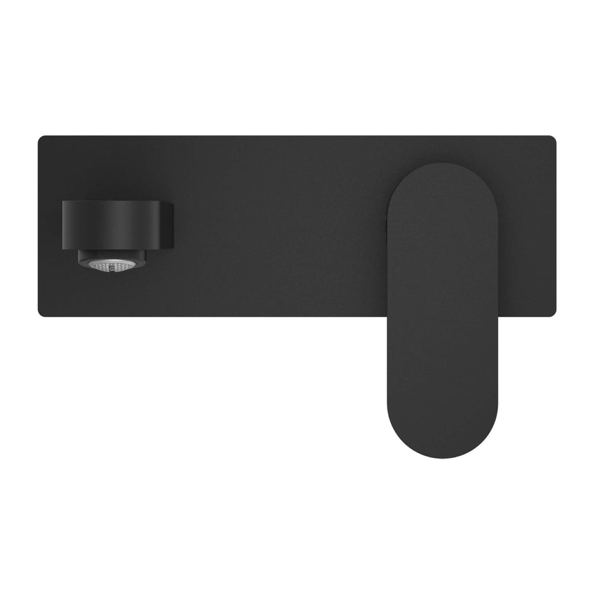 Nero Ecco Wall Basin/Bath Mixer Matte Black Tapware Nero