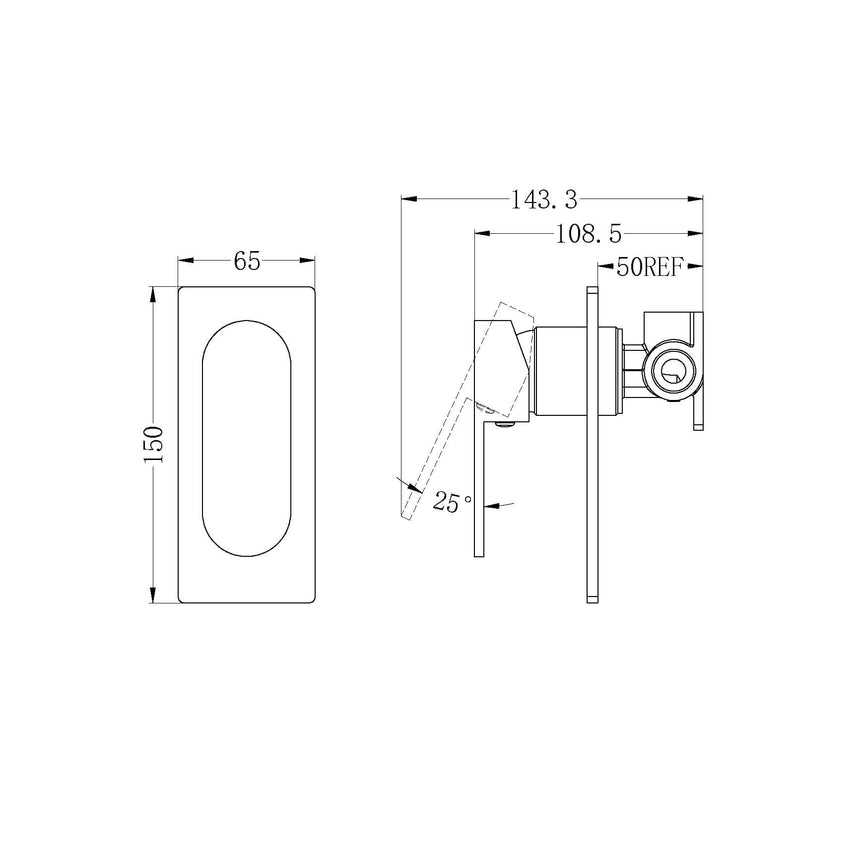 Nero Ecco Shower Mixer Chrome Shower Nero