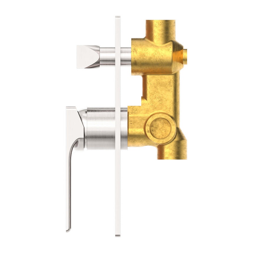 Nero Ecco Shower Mixer With Divertor Brushed Nickel Shower Nero