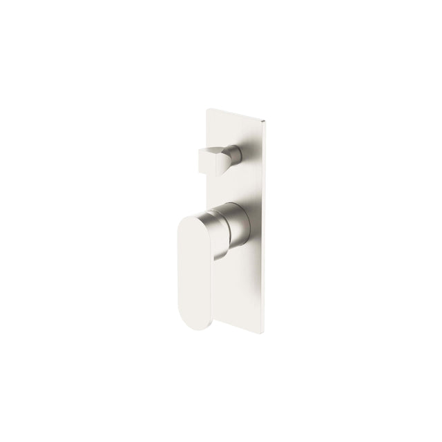 Nero Ecco Shower Mixer With Divertor Brushed Nickel Shower Nero