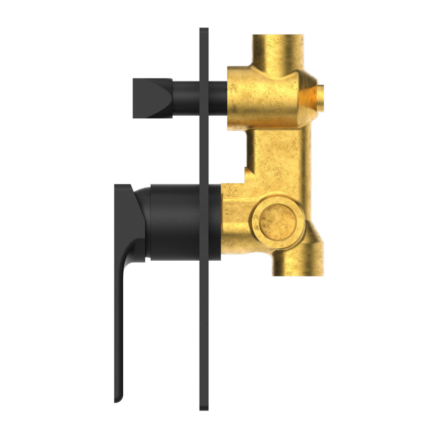 Nero Ecco Shower Mixer With Divertor Matte Black Shower Nero
