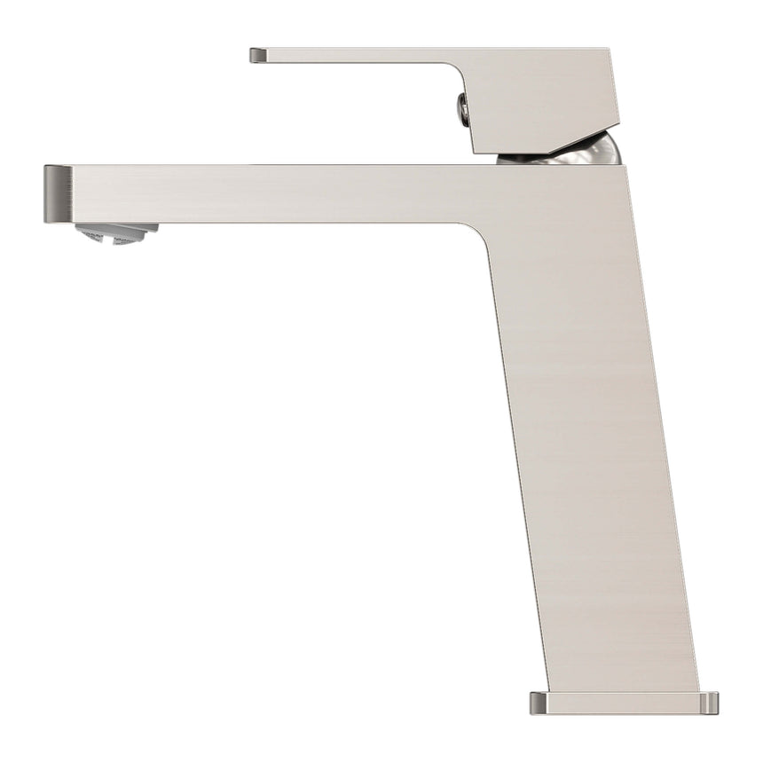 Nero Celia Angle Basin Mixer Brushed Nickel Tapware Nero