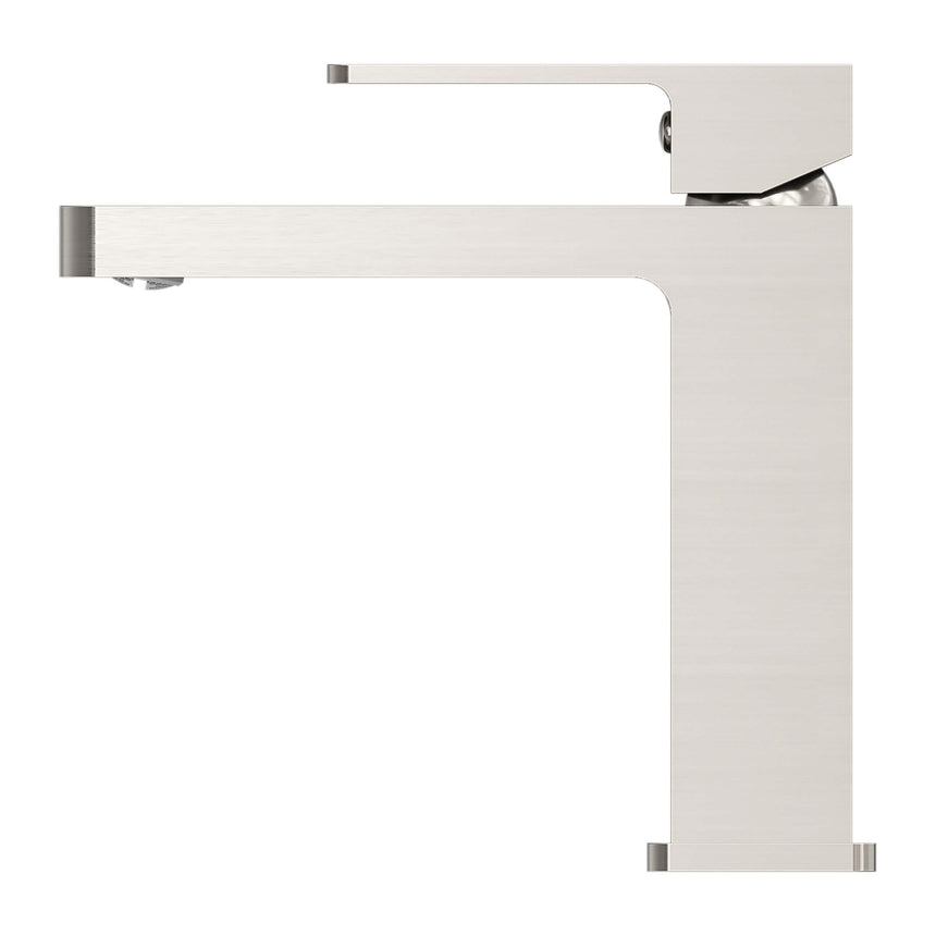 Nero Celia Straight Basin Mixer Brushed Nickel Tapware Nero